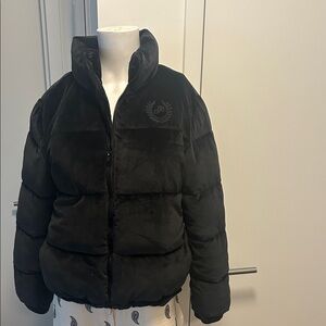 PINK Victoria's Secret Black Corduroy Puffer Jacket